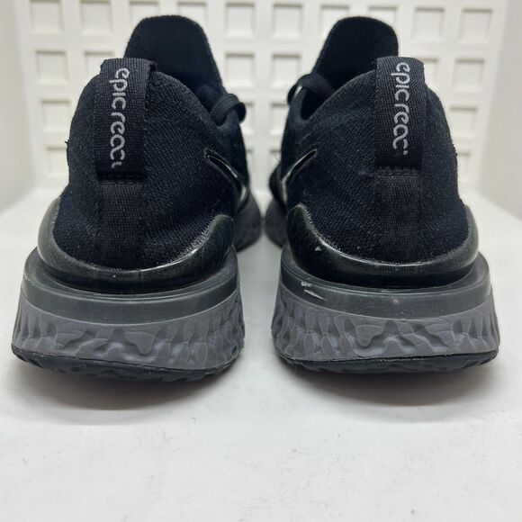 Nike Epic React Flyknit Running Shoes Womens Size 8 Black Anthracite BQ8927-001 - Picture 2 of 7